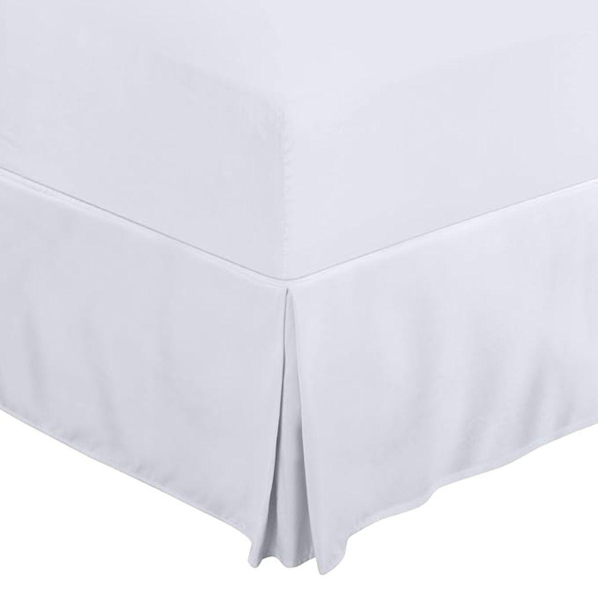 Faldon Cama King Blanco Negro Liso Elasticados Premium Aura Zeus-0