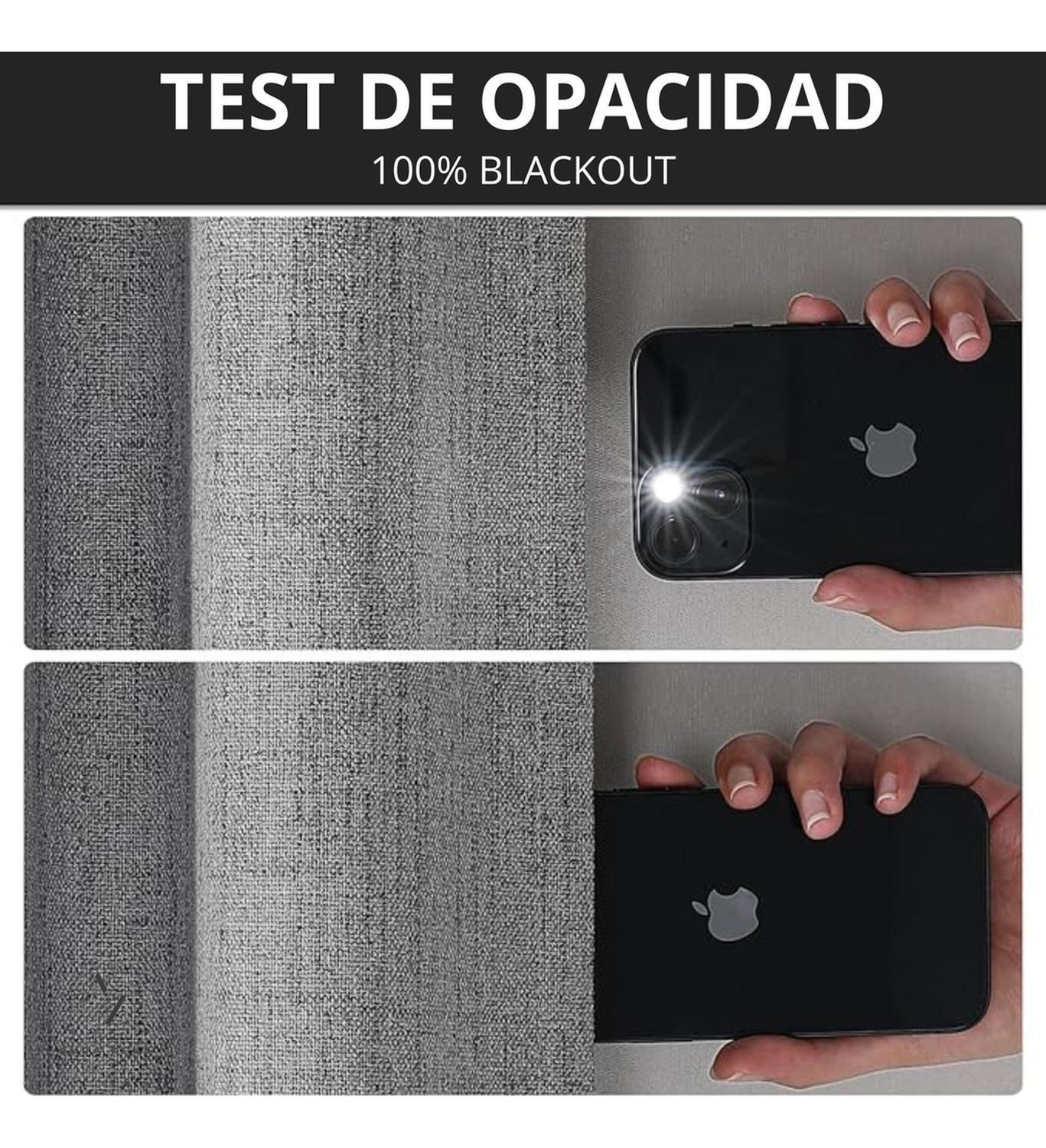 Cortina 100% Blackout 2 Paños 160x108 Lino Termica Roller Az-4