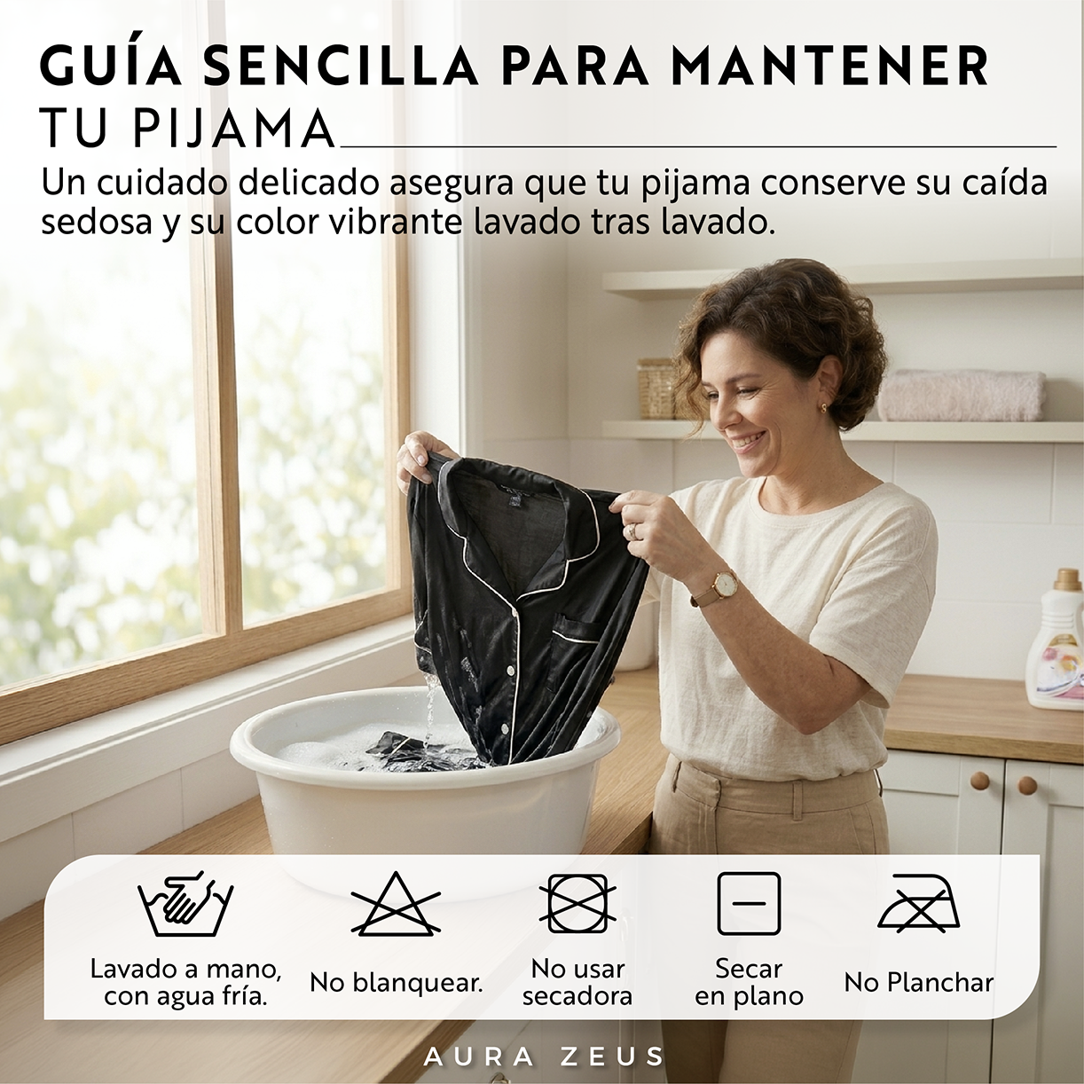 Pijama De Saten Mujer 2 Piezas Set Camisa Y Pantalon Suave Boton Negro y Rosa-4