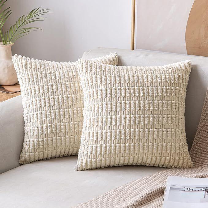 Fundas De Cojines Pack X2 Boho Textura Suave 45 X 45 Premium-0