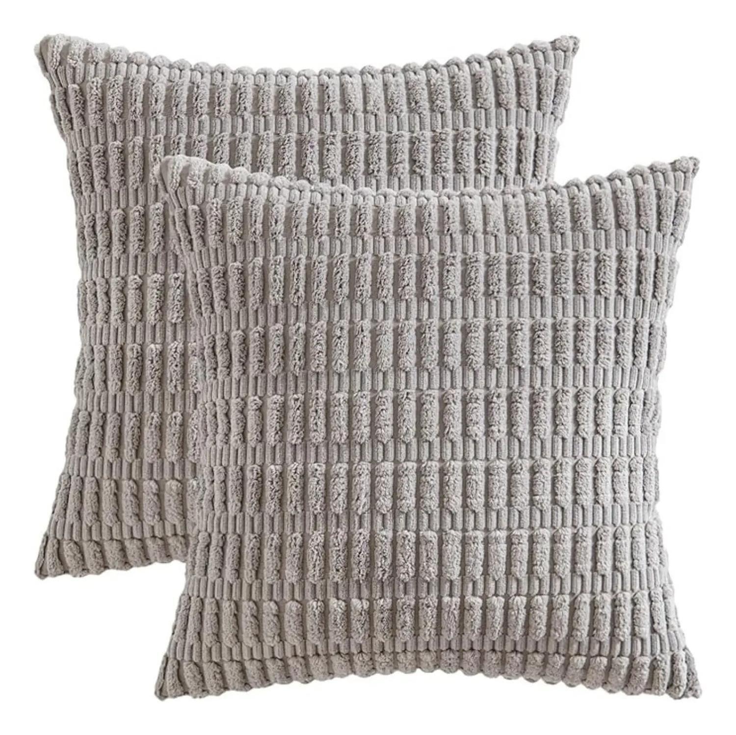 Fundas De Cojines Pack X2 Boho Textura Suave 45 X 45 Premium-0