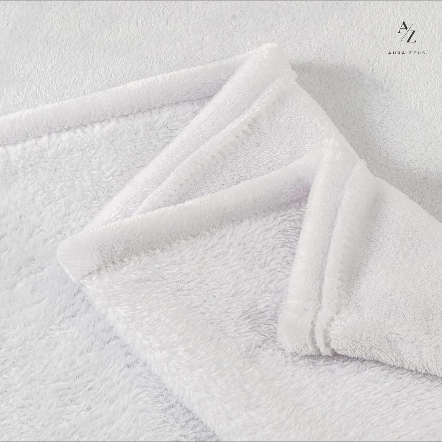Frazada Manta Piecera 130 X 150 Cm Termica Sherpa Polar Az Lisa Blanco-6