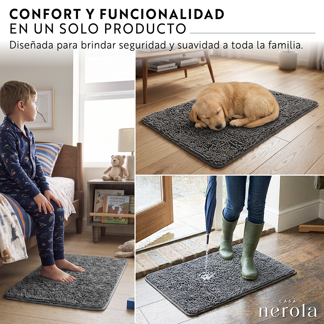 Alfombra De Ba o 40x60 Cm Chenille Antideslizante Absorbente-6