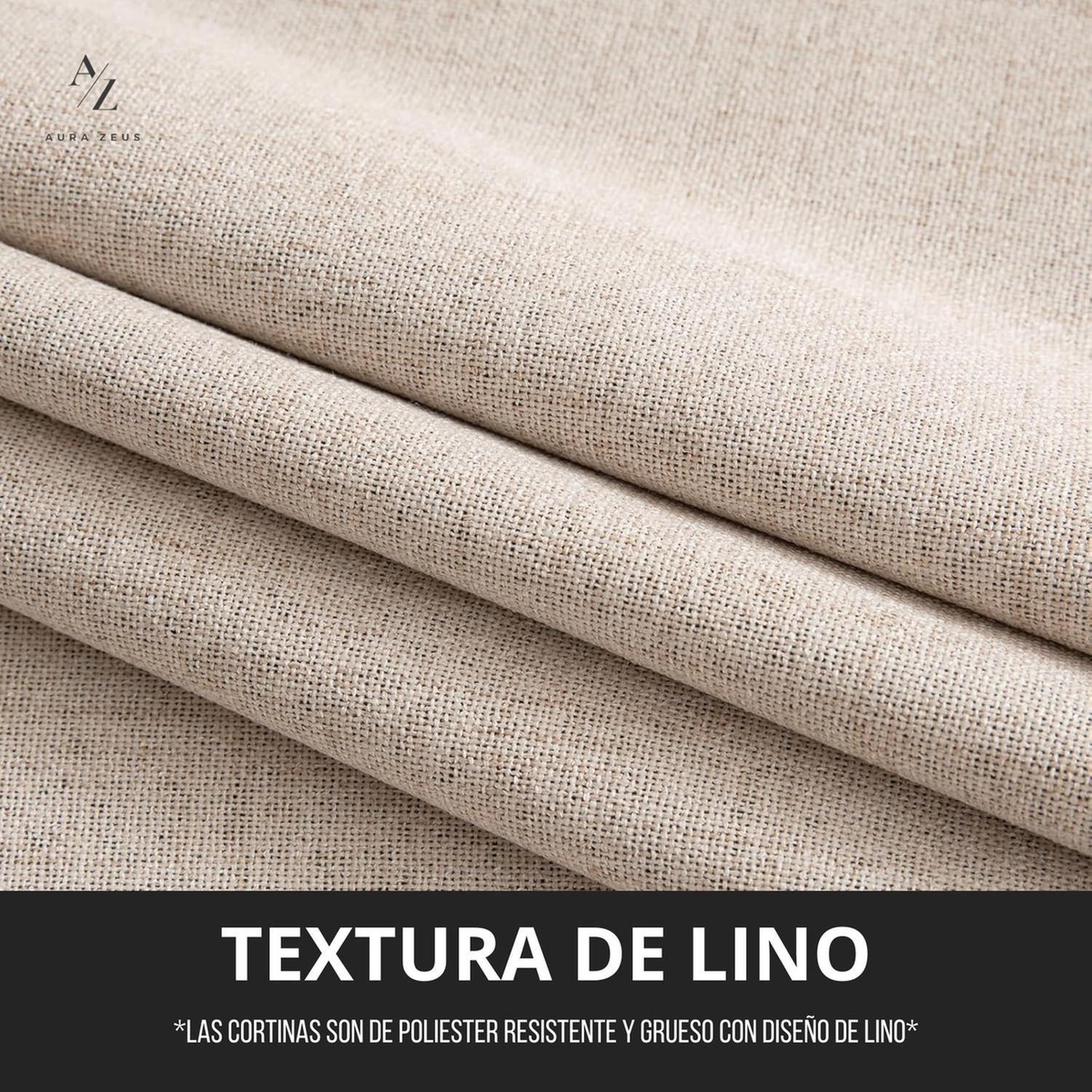 Cortina 100% Blackout 2 Paños 220x140 Lino Termica Roller Az-4