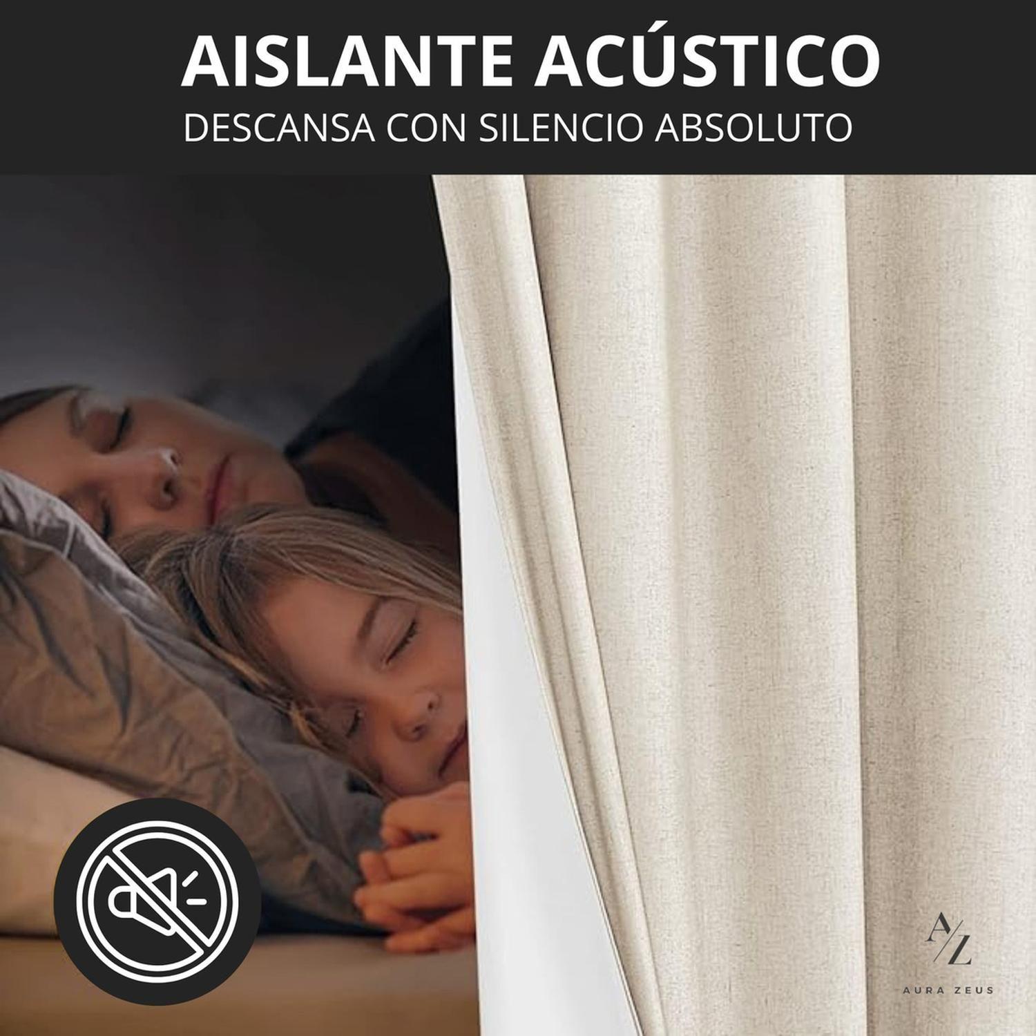 Cortina 100% Blackout 2 Paños 220x140 Lino Termica Roller Az-7