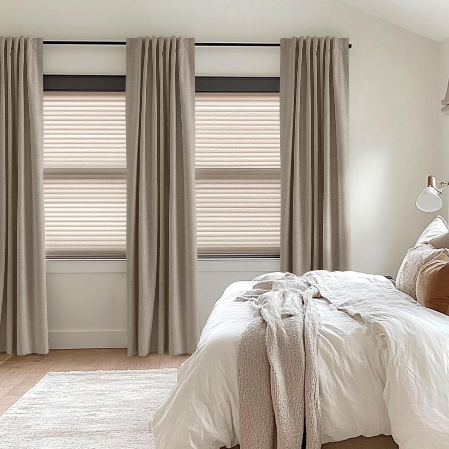 Cortina 100% Blackout 2 Paños 220x140 Lino Termica Roller Az-8