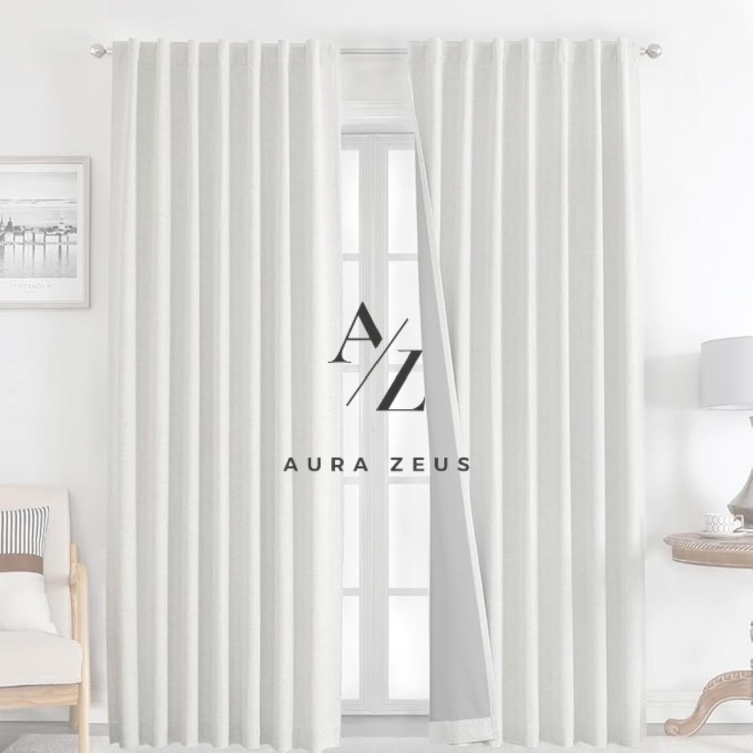 Cortina 100% Blackout 2 Paños 220x140 Lino Termica Roller Az-9
