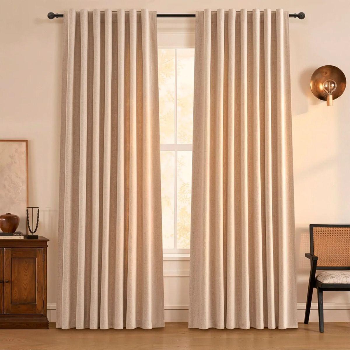 Cortina 100% Blackout 2 Paños 220x140 Lino Termica Roller Az-0