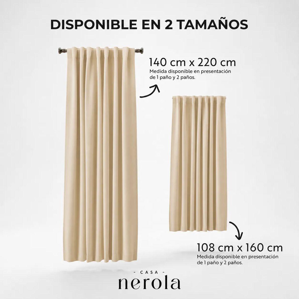 Cortina 100% Blackout 2 Paños 220x140 Lino Termica Roller Az-4