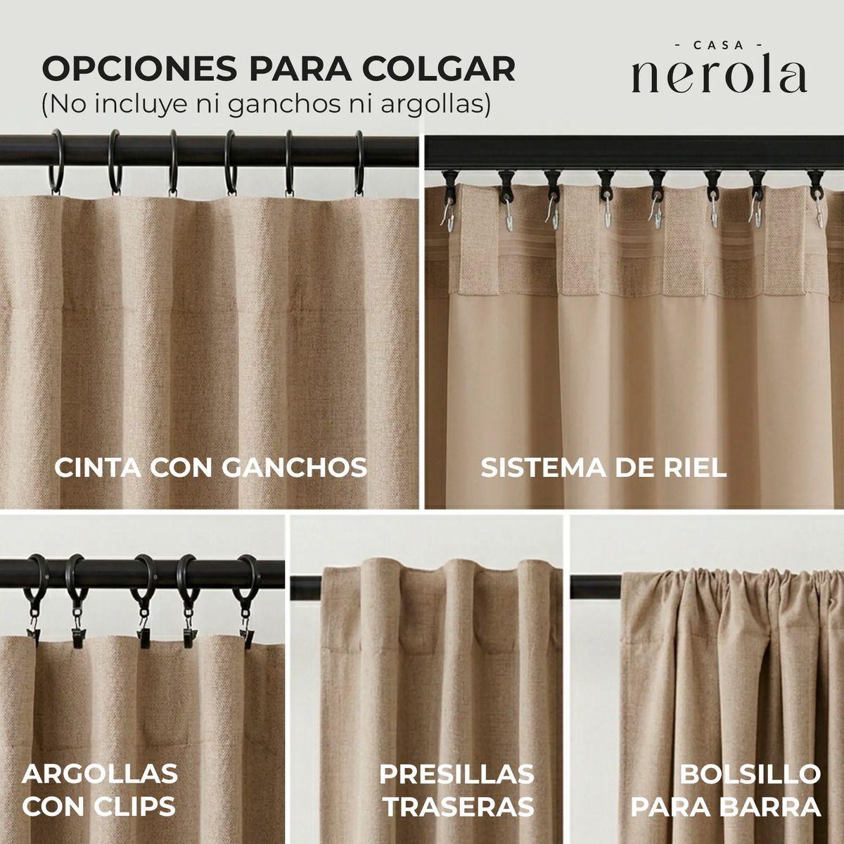 Cortina 100% Blackout 2 Paños 220x140 Lino Termica Roller Az-5