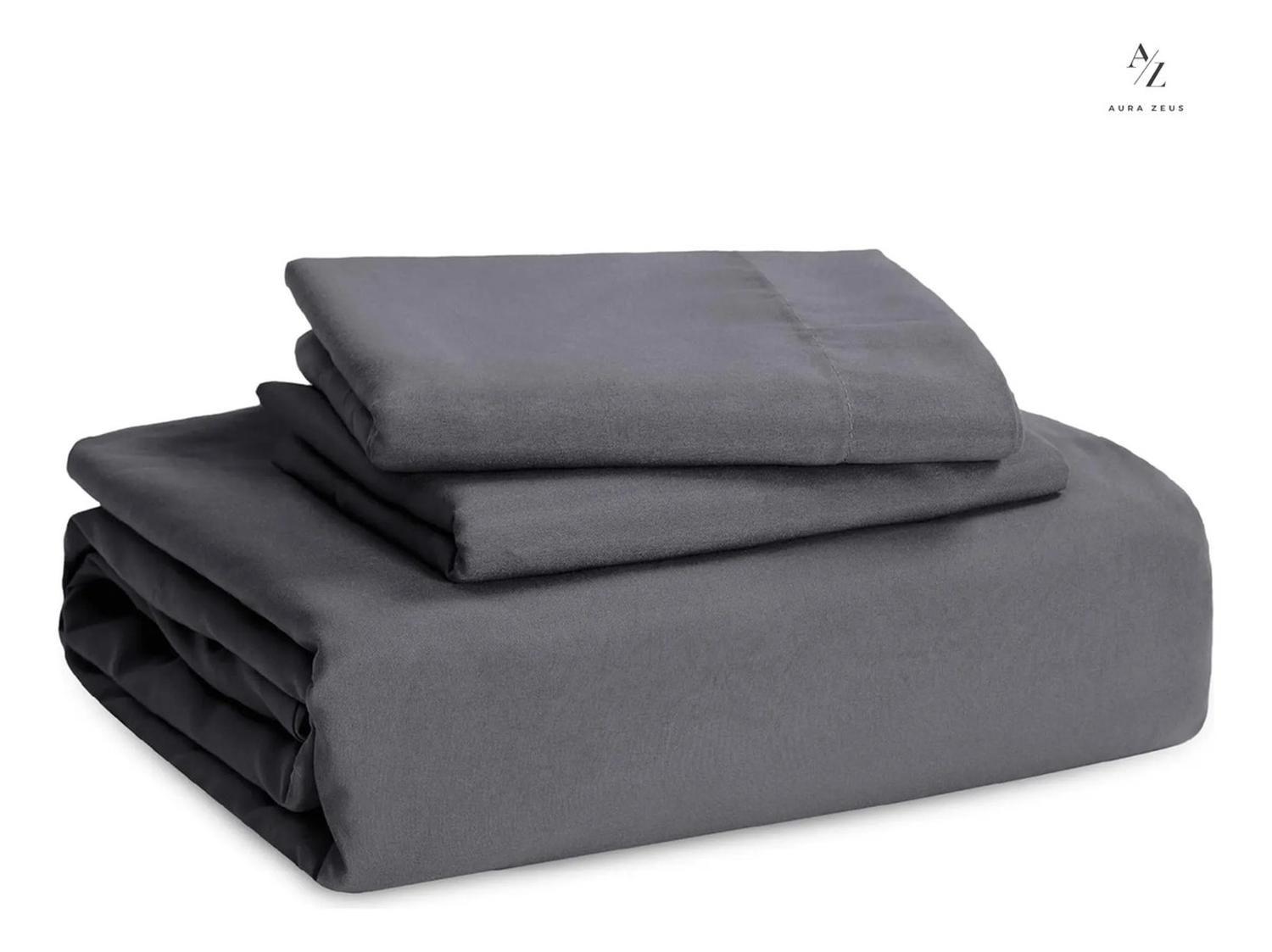 Juego Funda Plumon + Sabana Bajera + Funda Almohada Hilos Az-8
