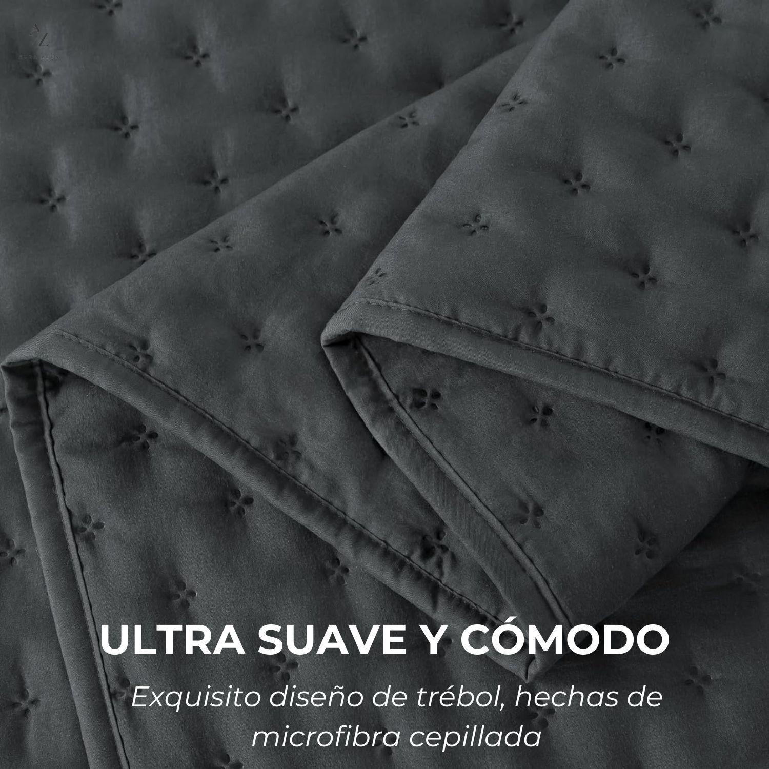 Cubrecama Quilt + Fundas De Almohada Cobertores Acolchado 1.5 Plazas Aura Zeus-2