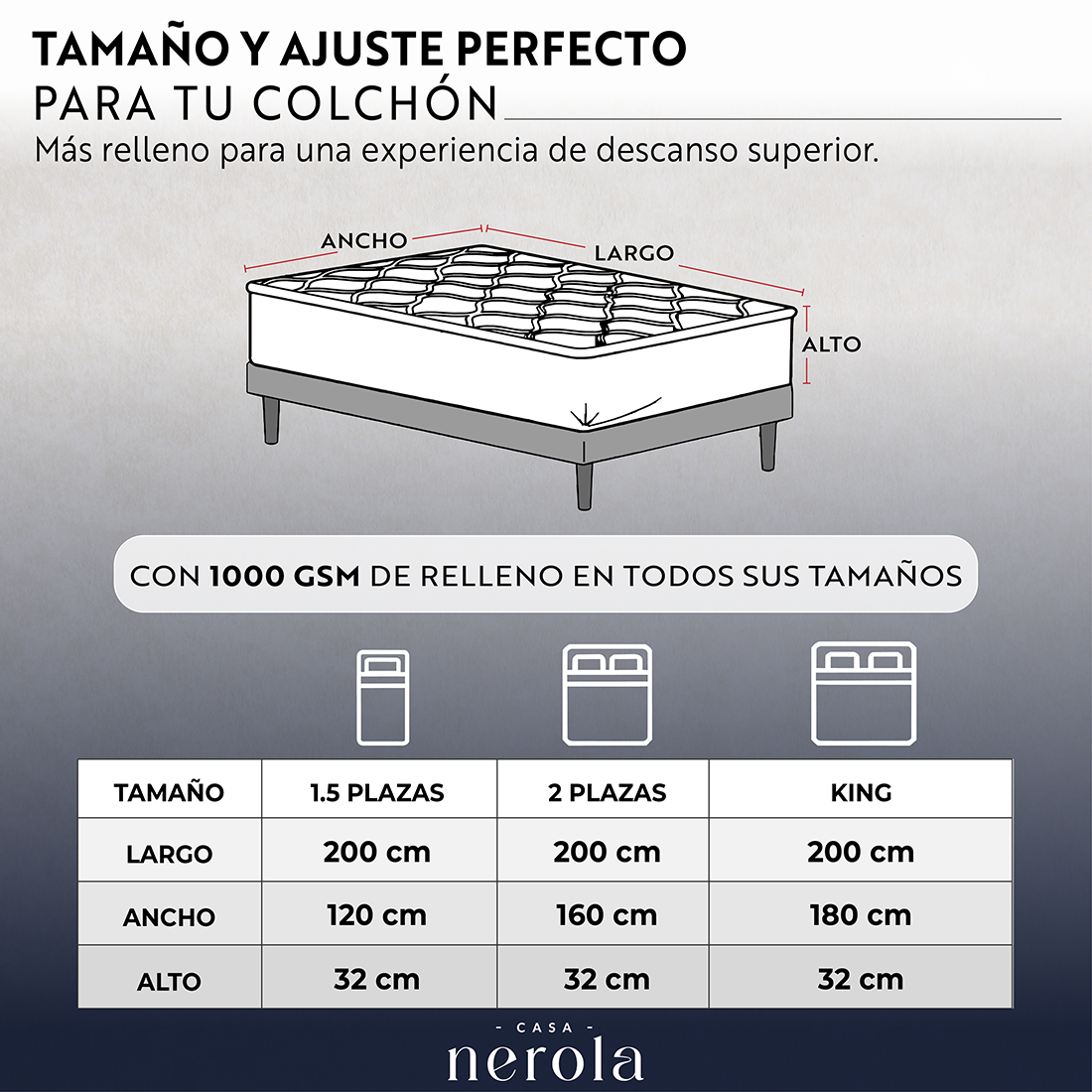 Topper Cubre Colchón Microfibra Gel Hipoalergénico Acolchado 2 Plazas-3