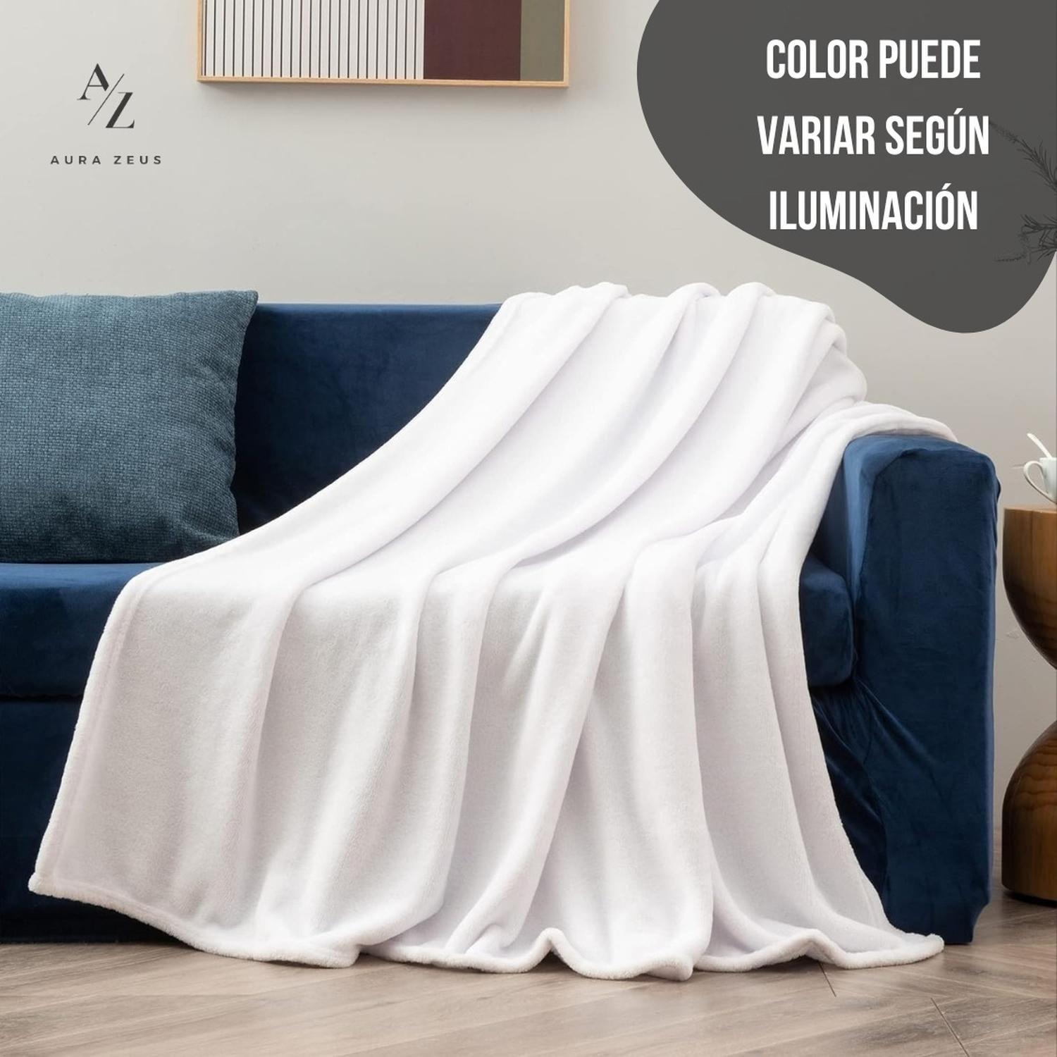 Frazada 2 Plazas / King Manta Termica Chalon Polar Lana Az King Blanco-4