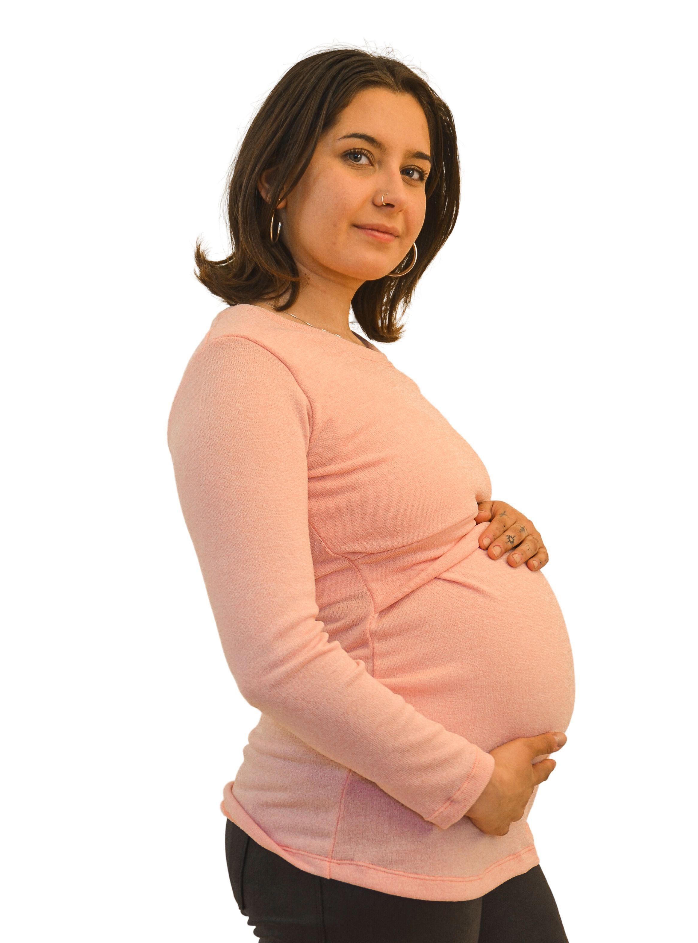 Polera Maternal y Lactancia Lanilla Damasco-0