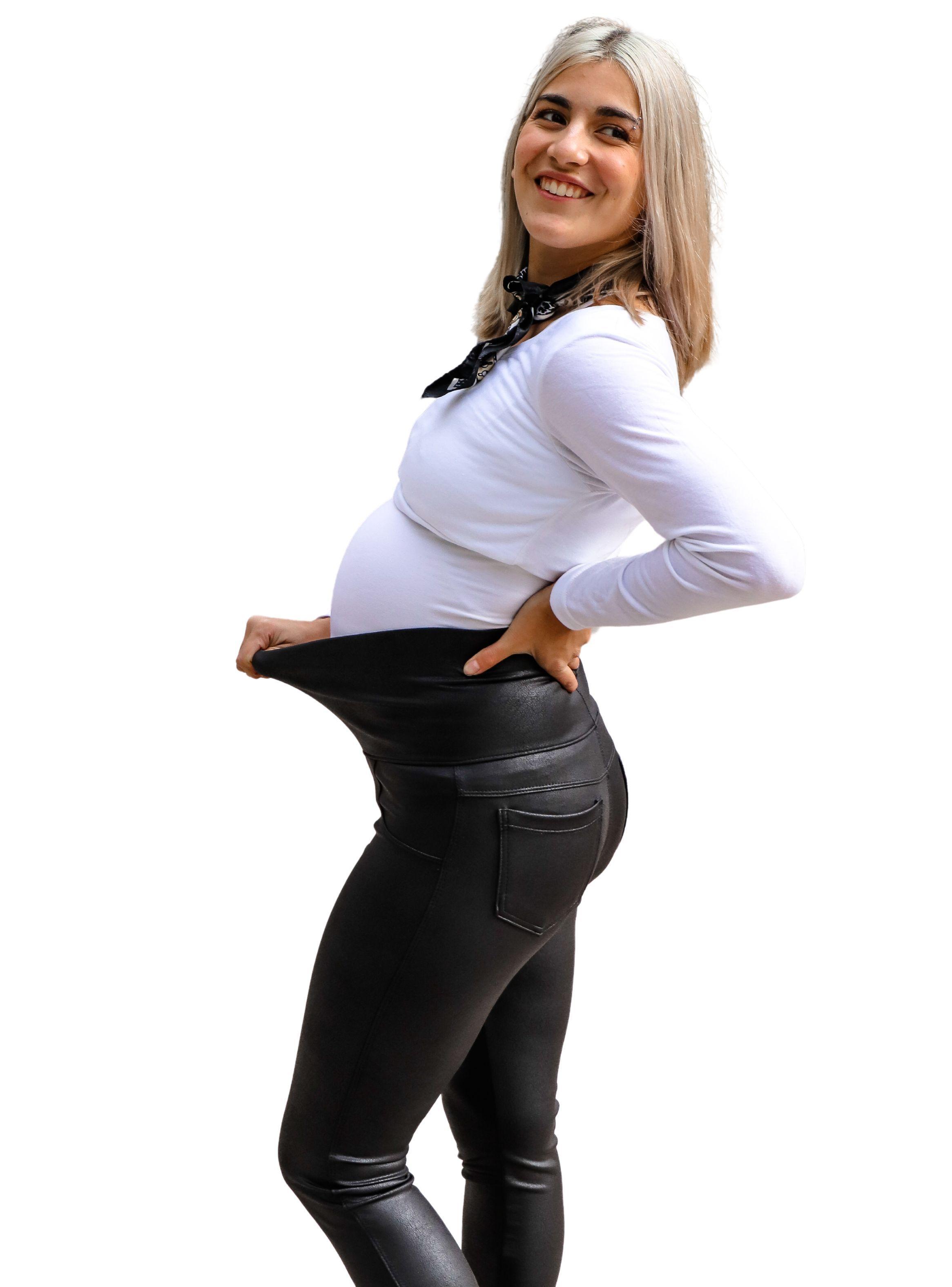 Pantalón Maternal Eco Cuero-1