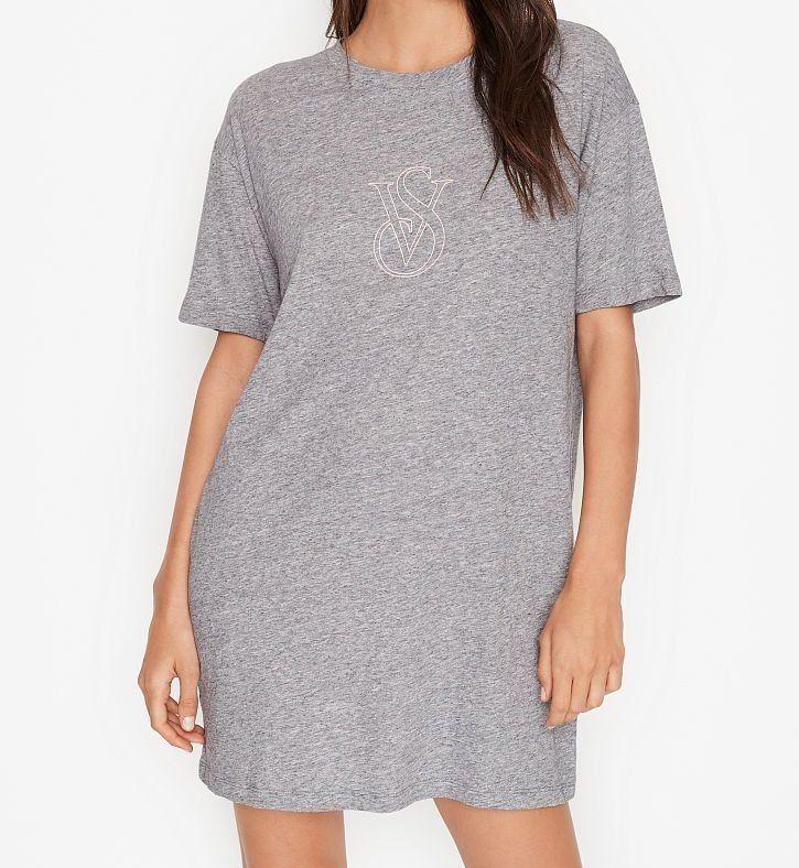 Camisa De Dormir Gris Talla M / L - Victoria's Secret-0