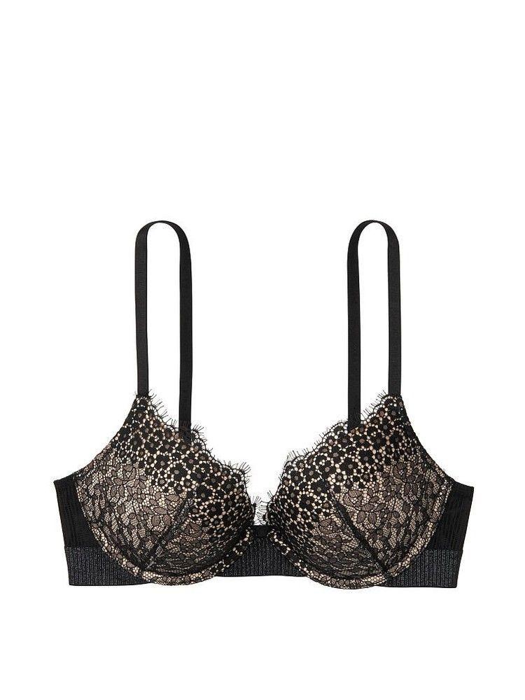 Sostén Push Up Encaje Negro 36D - Victoria's Secret-0