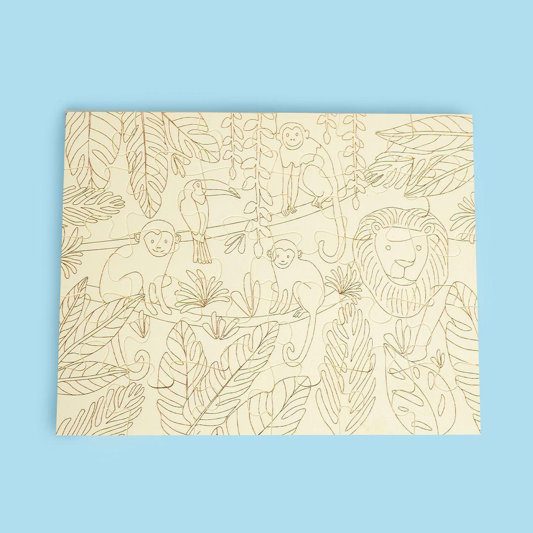 Puzzle Selva 30 piezas + set de plumones-1