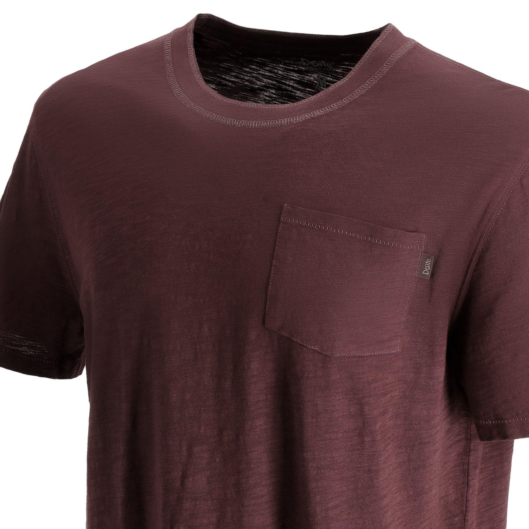 Polera Manga Corta Slub Hombre Burdeo Doite-3