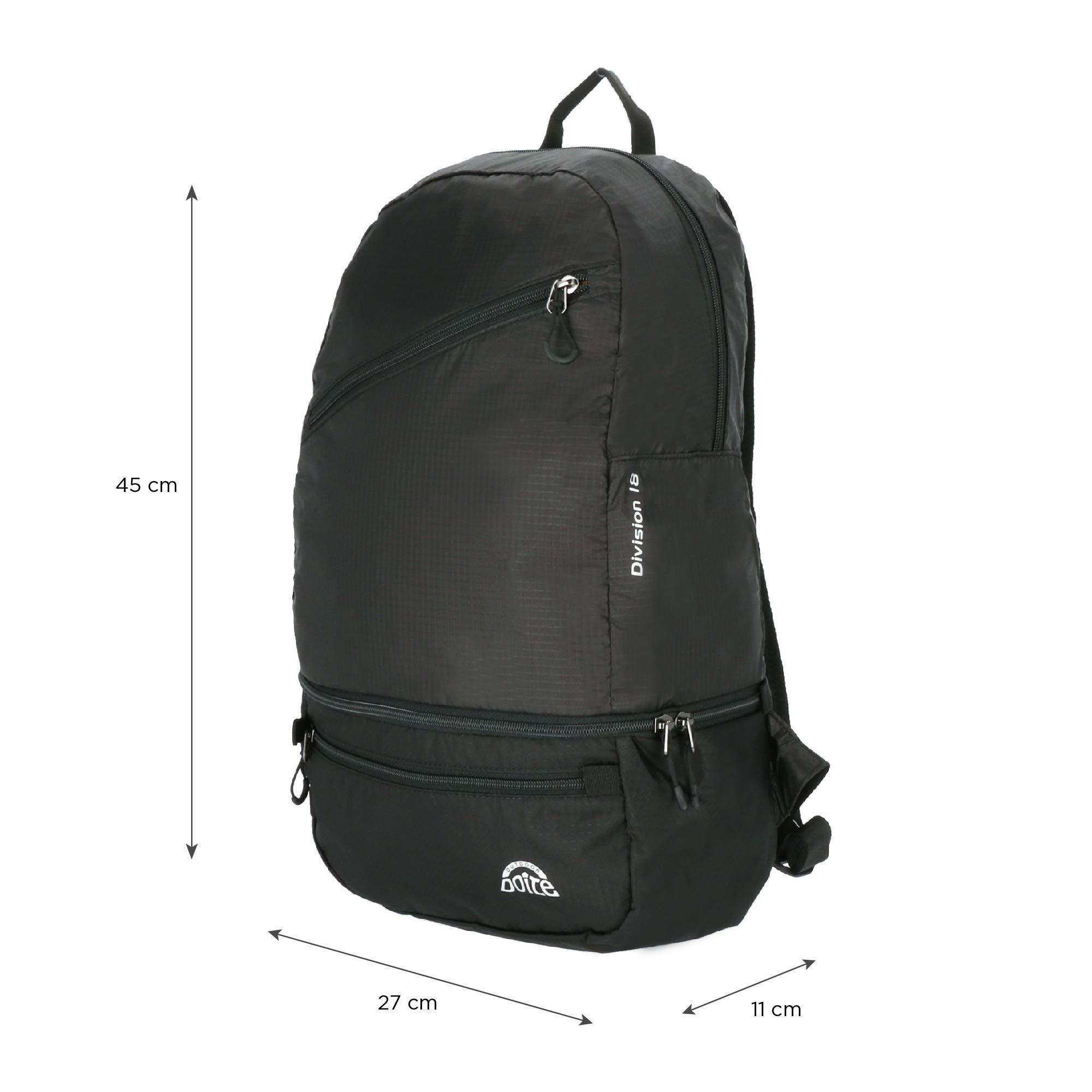 Mochila Compactable Division 18 Litros Negro Doite-6