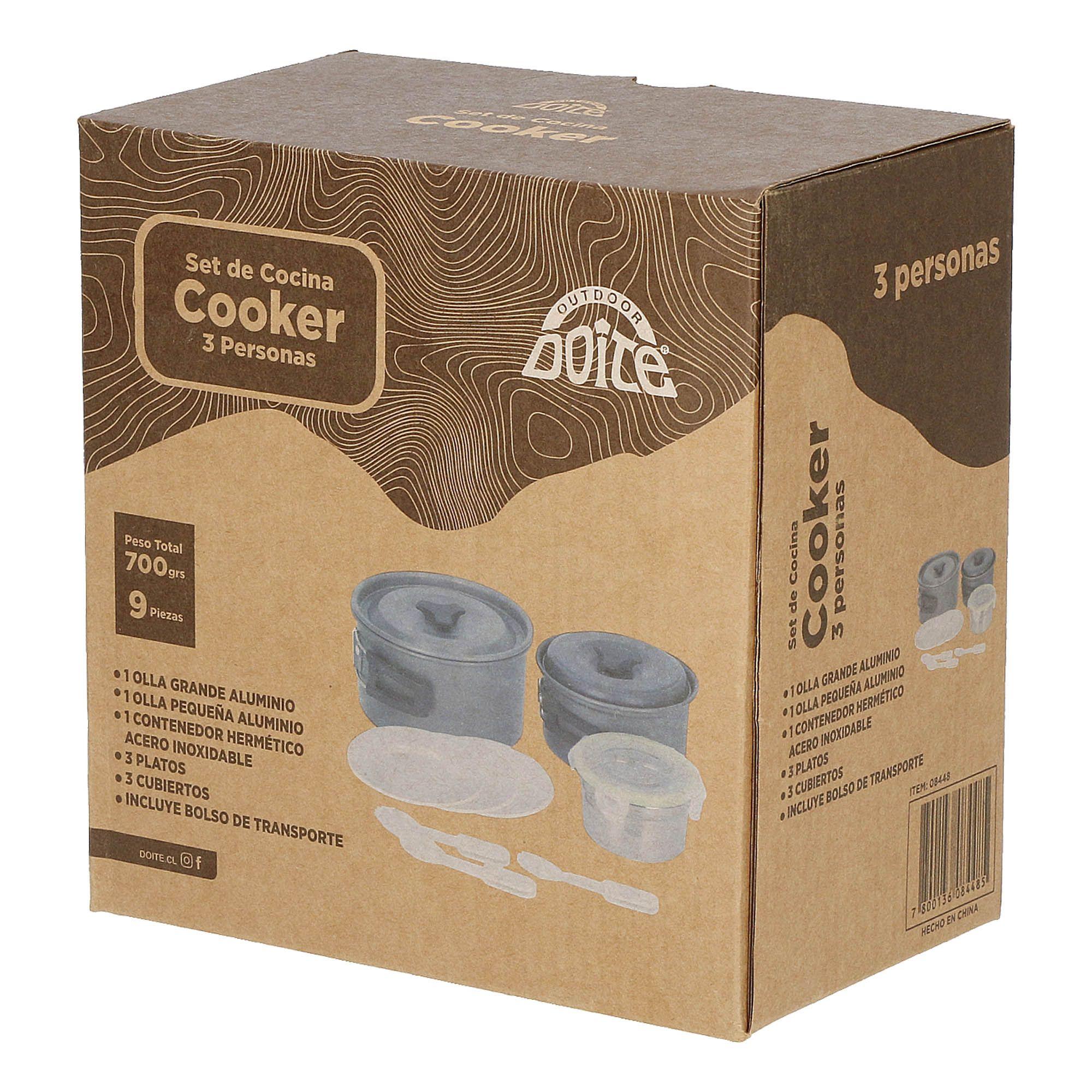 Set Cocina Cooker 3 Personas Gris Doite-6
