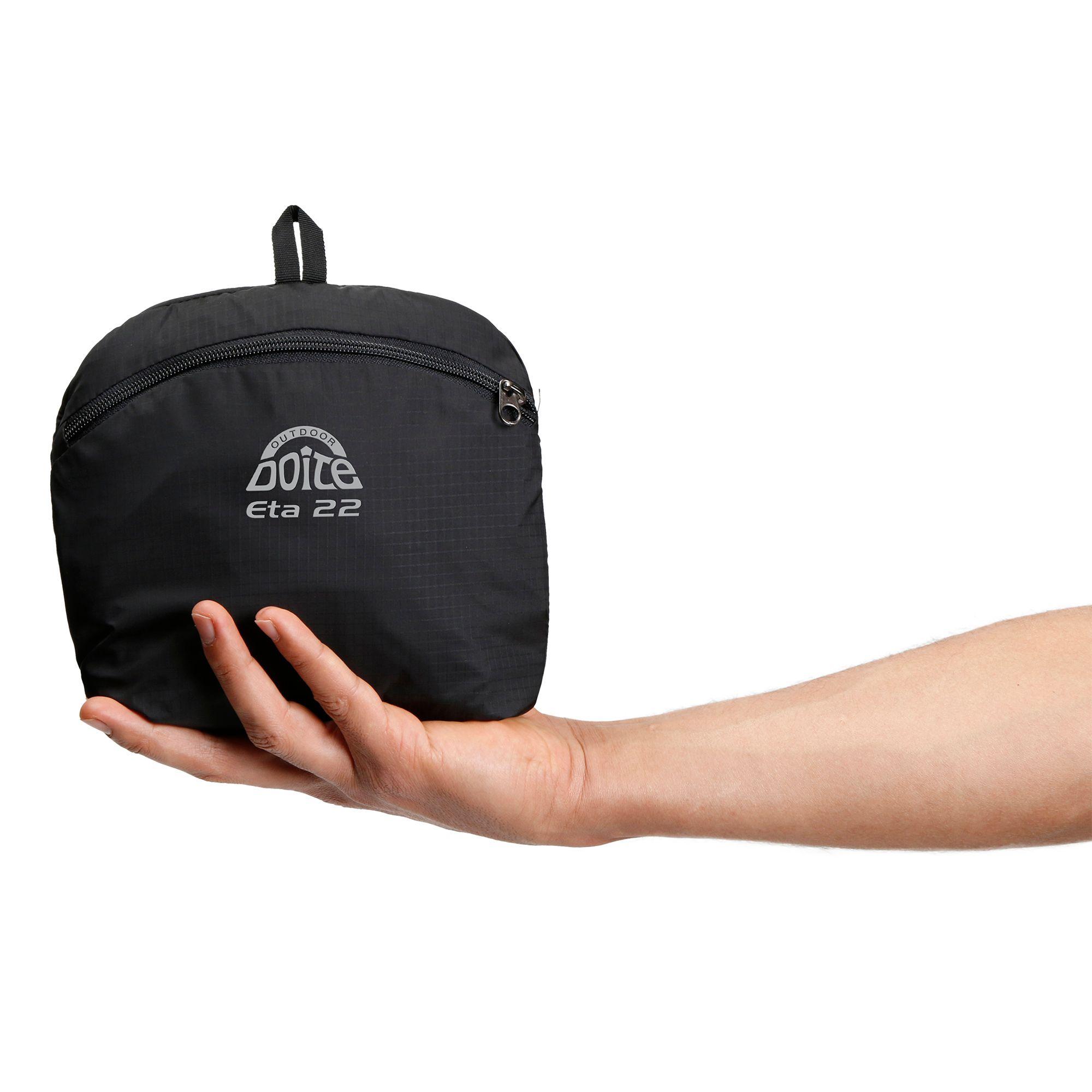 Mochila Compactable Eta 22 Litros Negro Doite-4