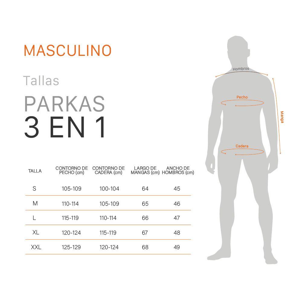 Parka 3 En 1 Skada Negro Hombre Doite-9