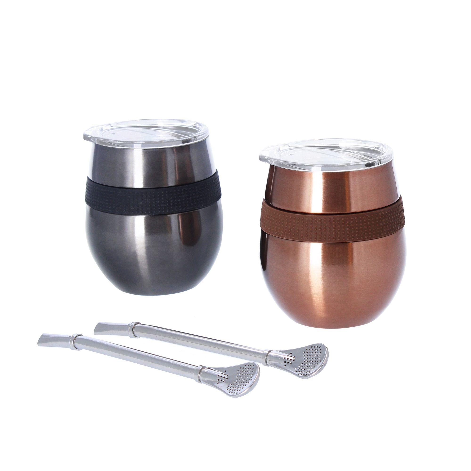 Set De 2 Mug Hierba Mate Cucao 230Ml. Negro Doite-0