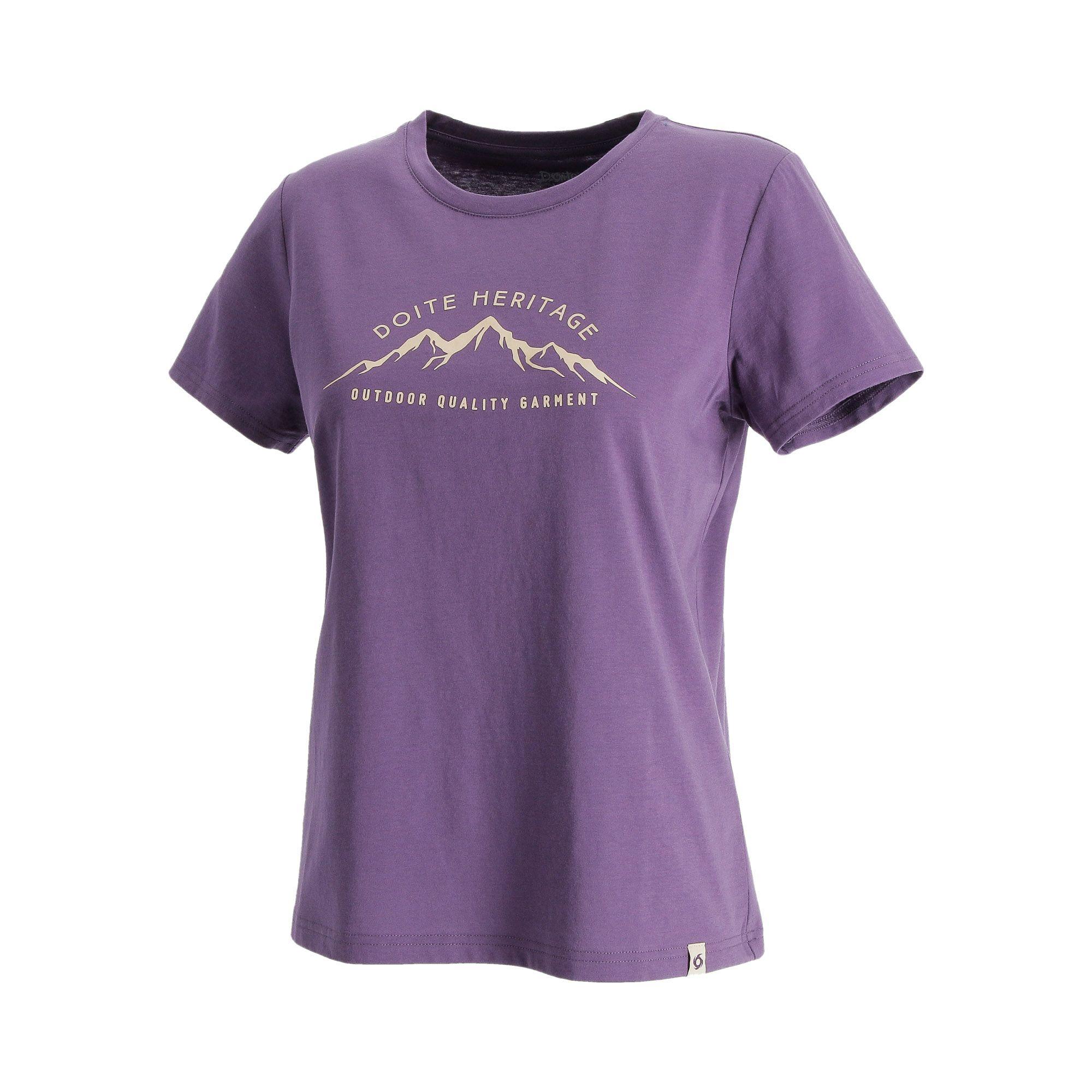 Polera Manga Corta Mountain Logo Mujer Morado Doite-1