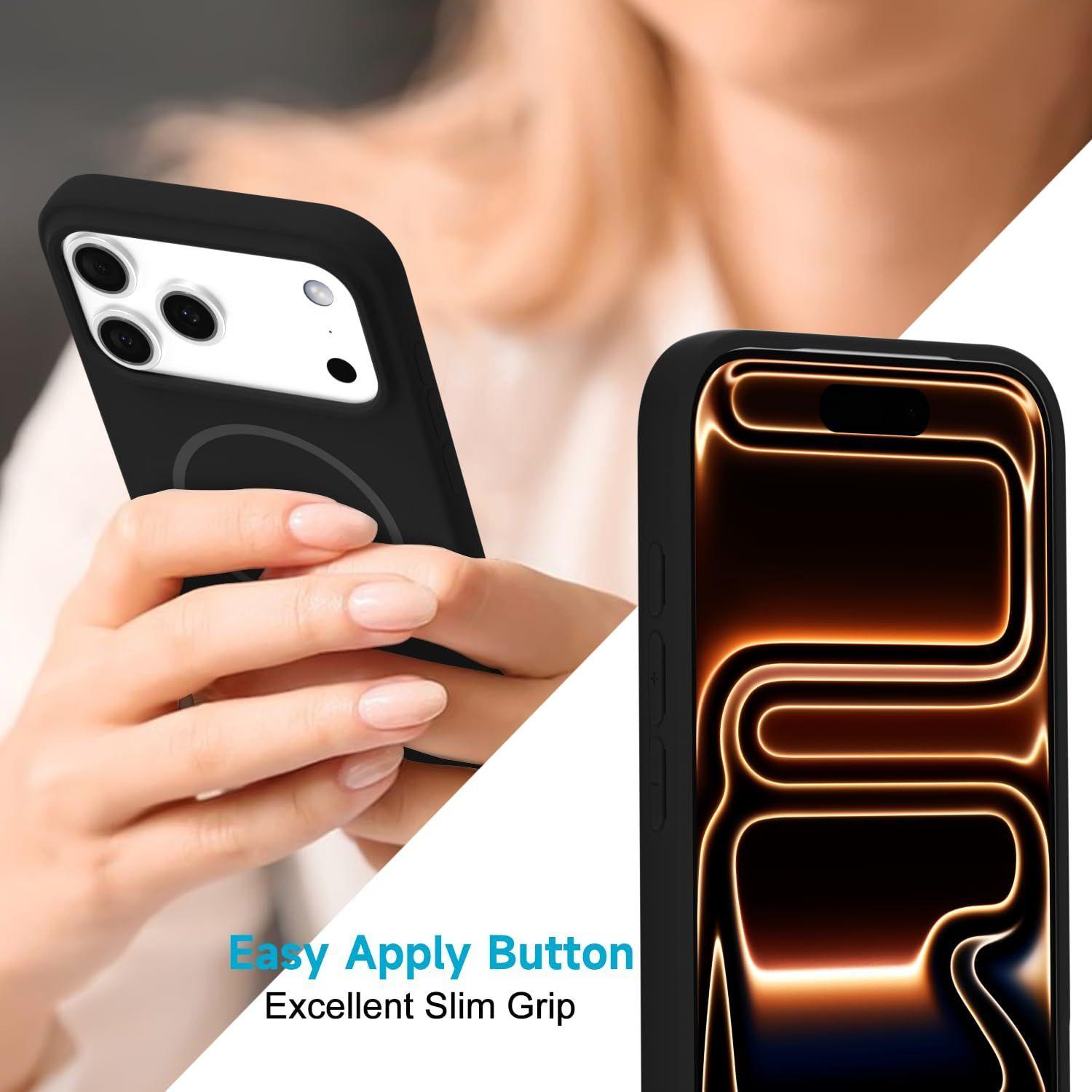Carcasa De Silicona Soft Magsafe Para iphone 17 Pro Max Negro-4