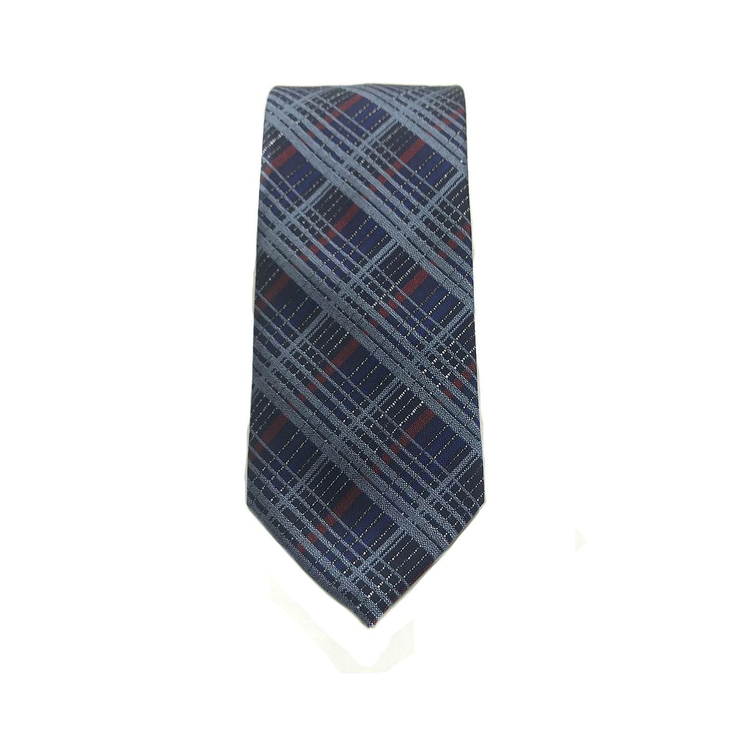 Corbata Seda Diseño Rayas Azul 8cm-2