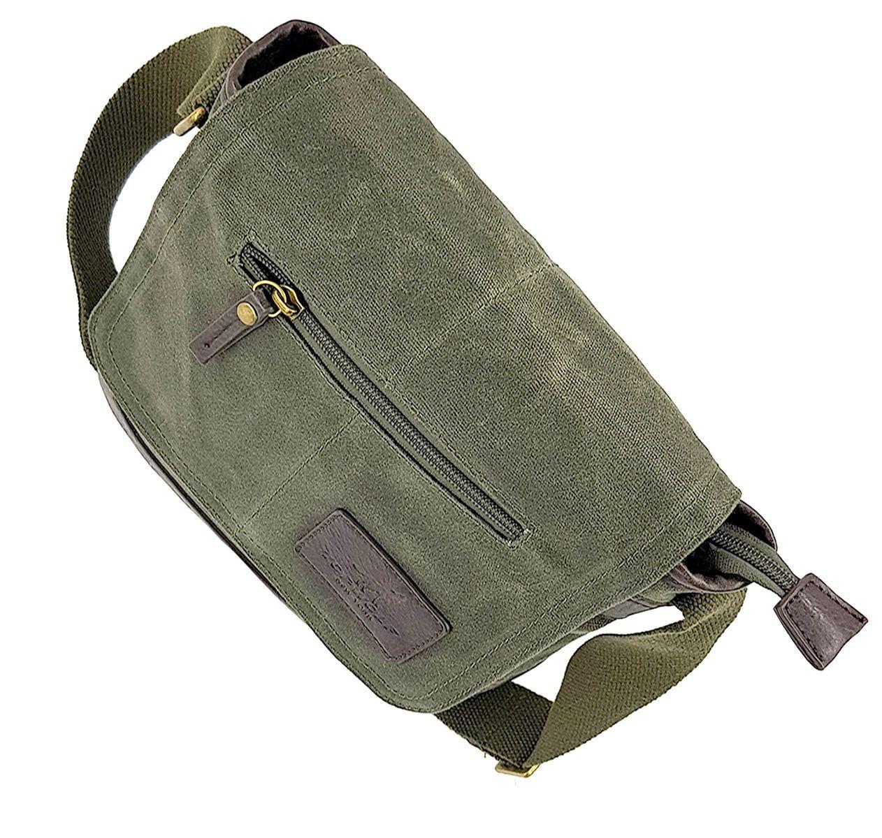 Bolso Hombro Sling Bag Canvas Verde Oliva 957-7-2