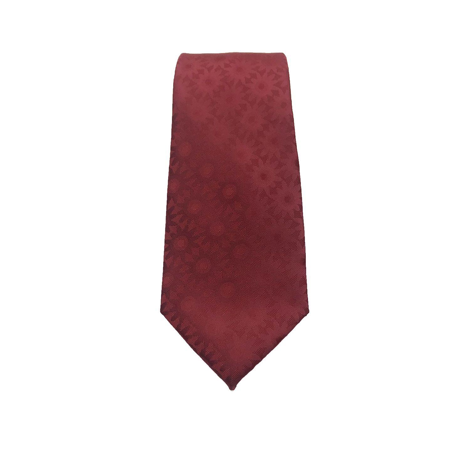 Corbata Lisa Roja Textura Círculo Microfibra 7 cm-2