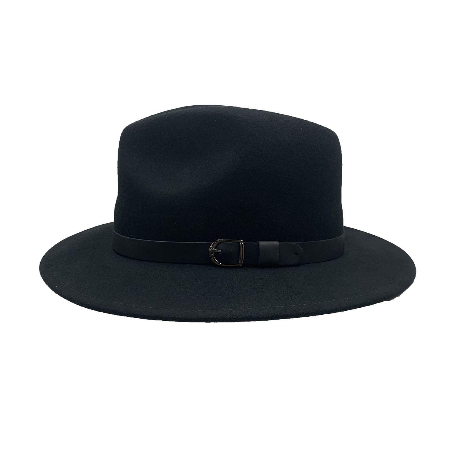 Sombrero Palermo Negro Ala Ancha 100% Fieltro-2