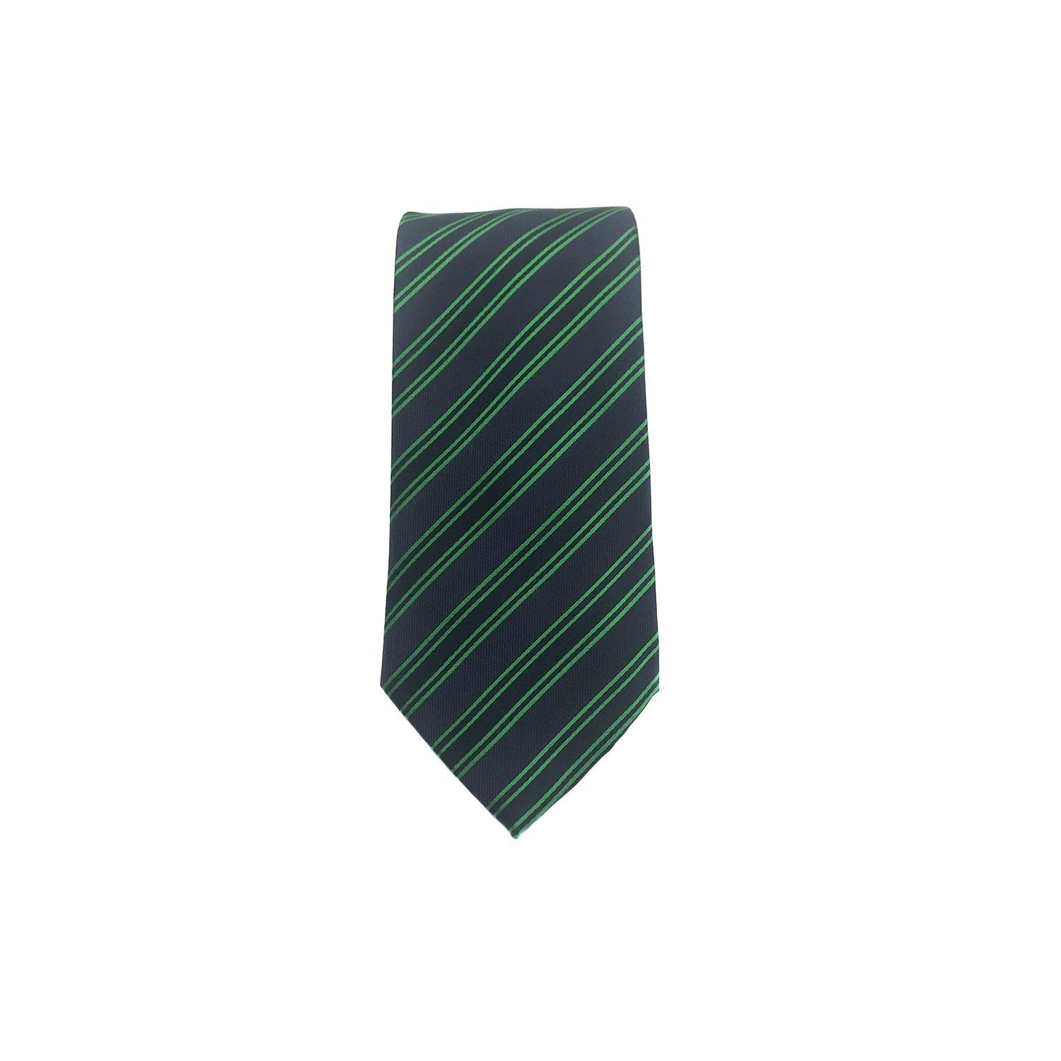 Corbata Seda Diseño Rayas Verde 8cm-2