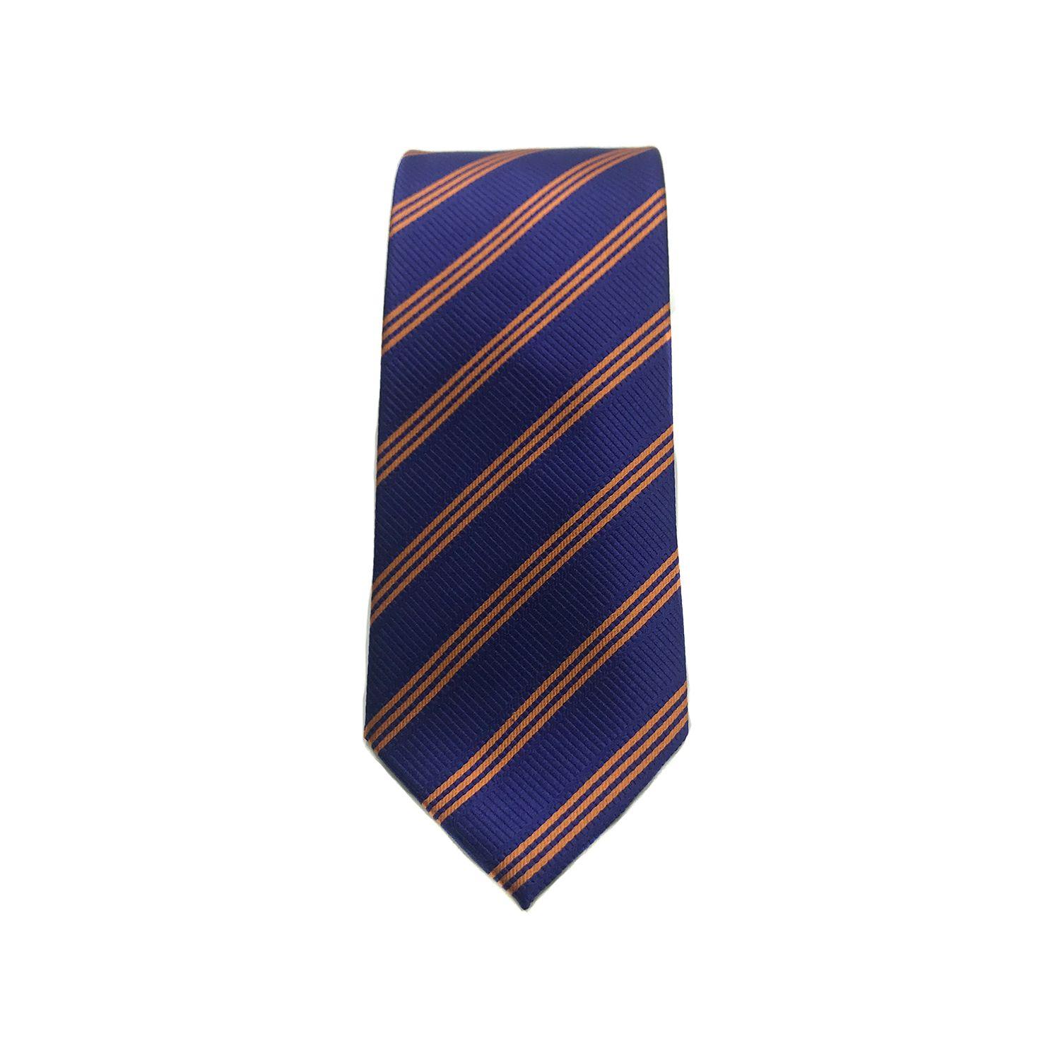 Corbata Seda Diseño Rayas Azul Claro 8cm-2