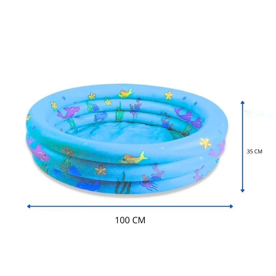 Piscina Inflable 3 Anillos Azul-2