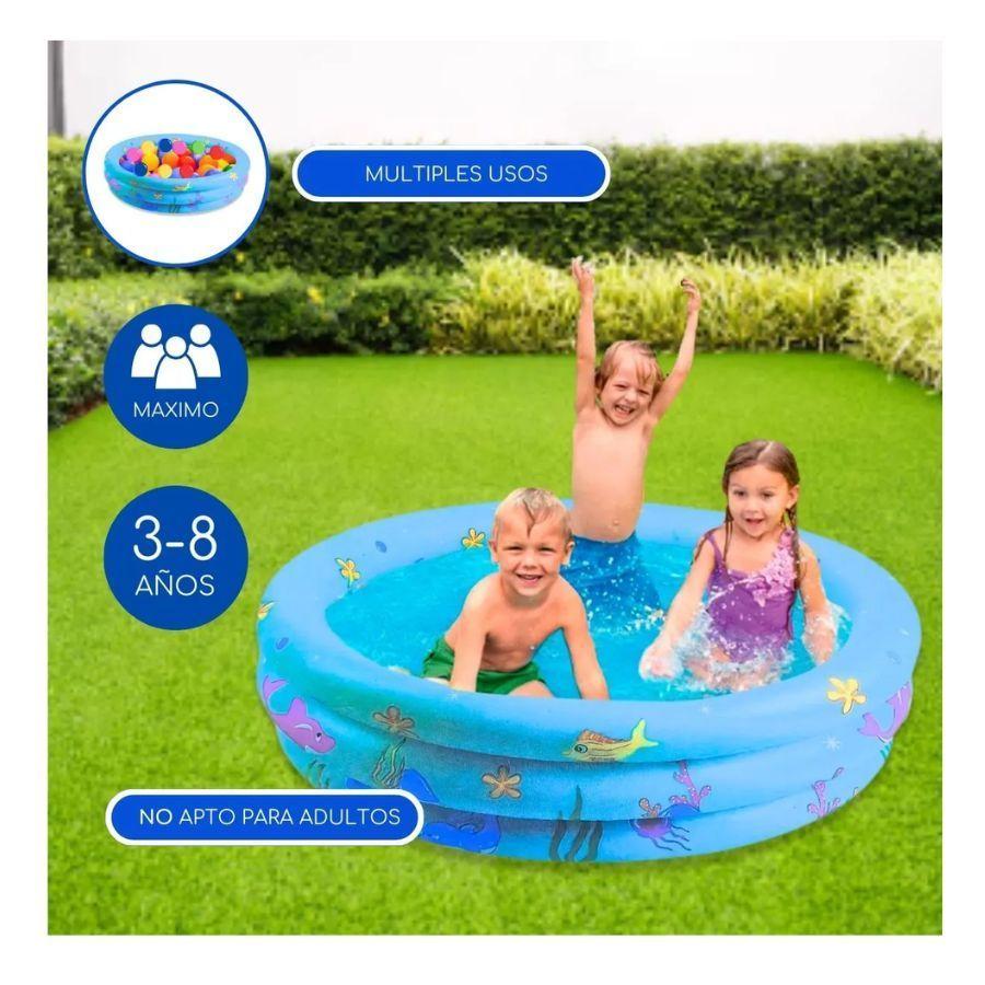 Piscina Inflable 3 Anillos Azul-3
