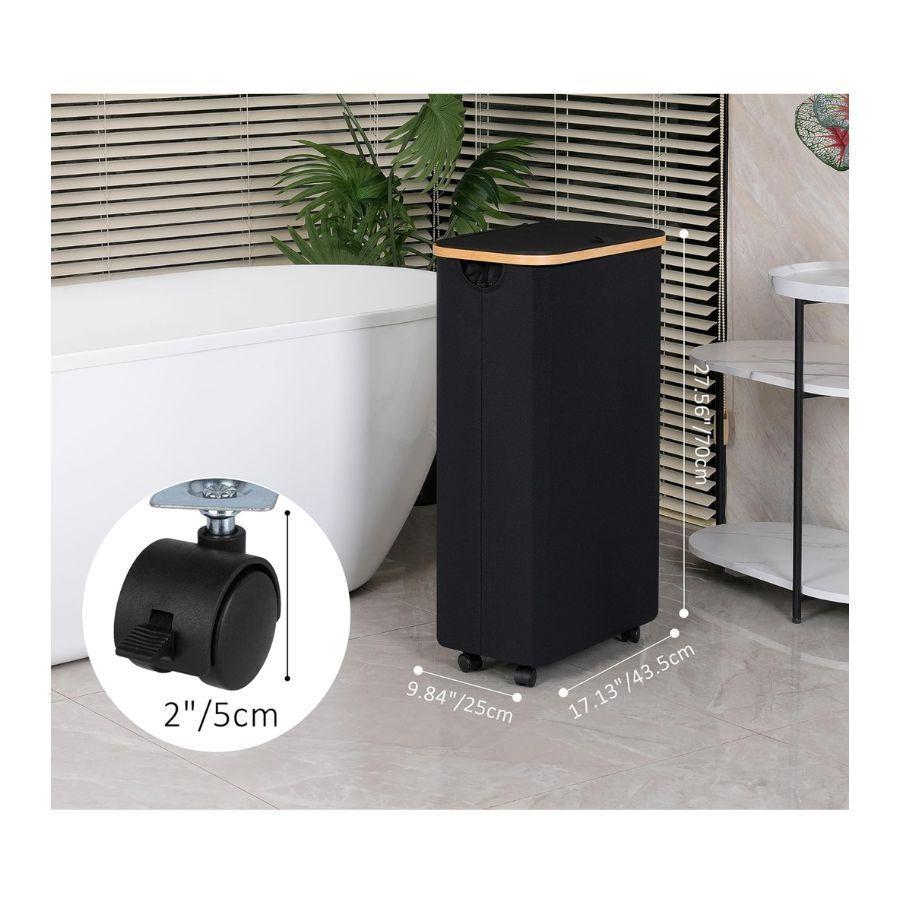 Cesto Ropa Sucia 75L Con Tapa Bolsa Extraible Negro-5
