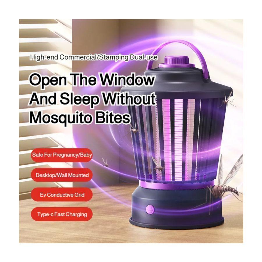 Lámpara Eléctrica Anti Mosquitos UV Negra-2
