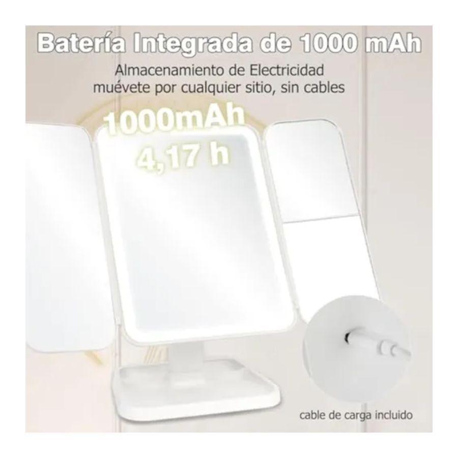 Espejo Con Luz Recargable Para Maquillaje-3