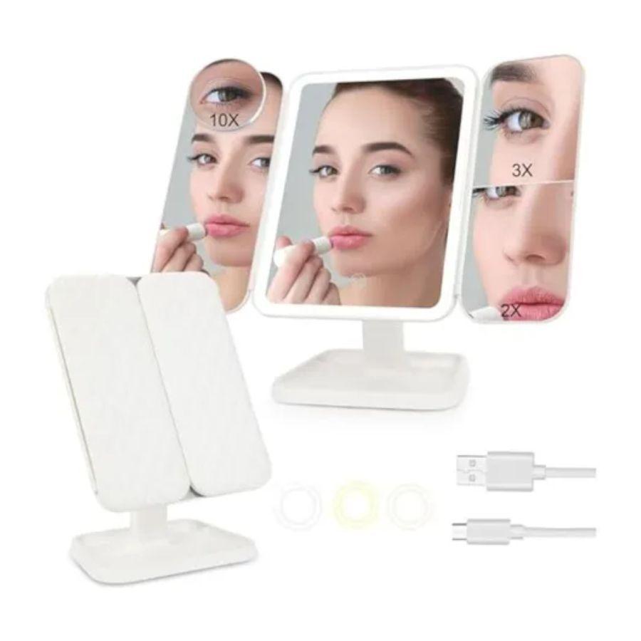 Espejo Con Luz Recargable Para Maquillaje-5