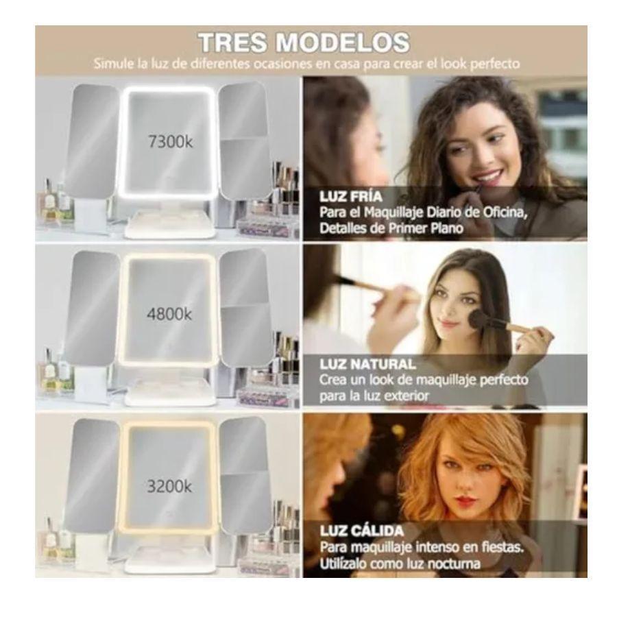 Espejo Con Luz Recargable Para Maquillaje-6