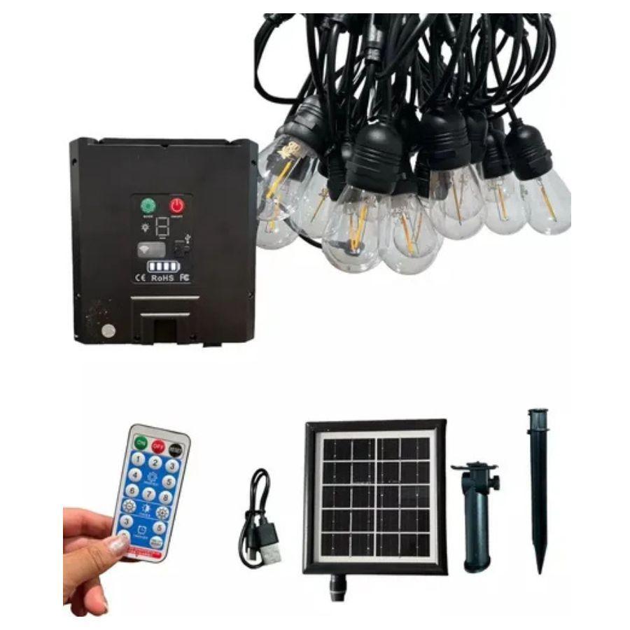 Guirnalda De Luces Led Para Exteriores Con Panel Solar -3
