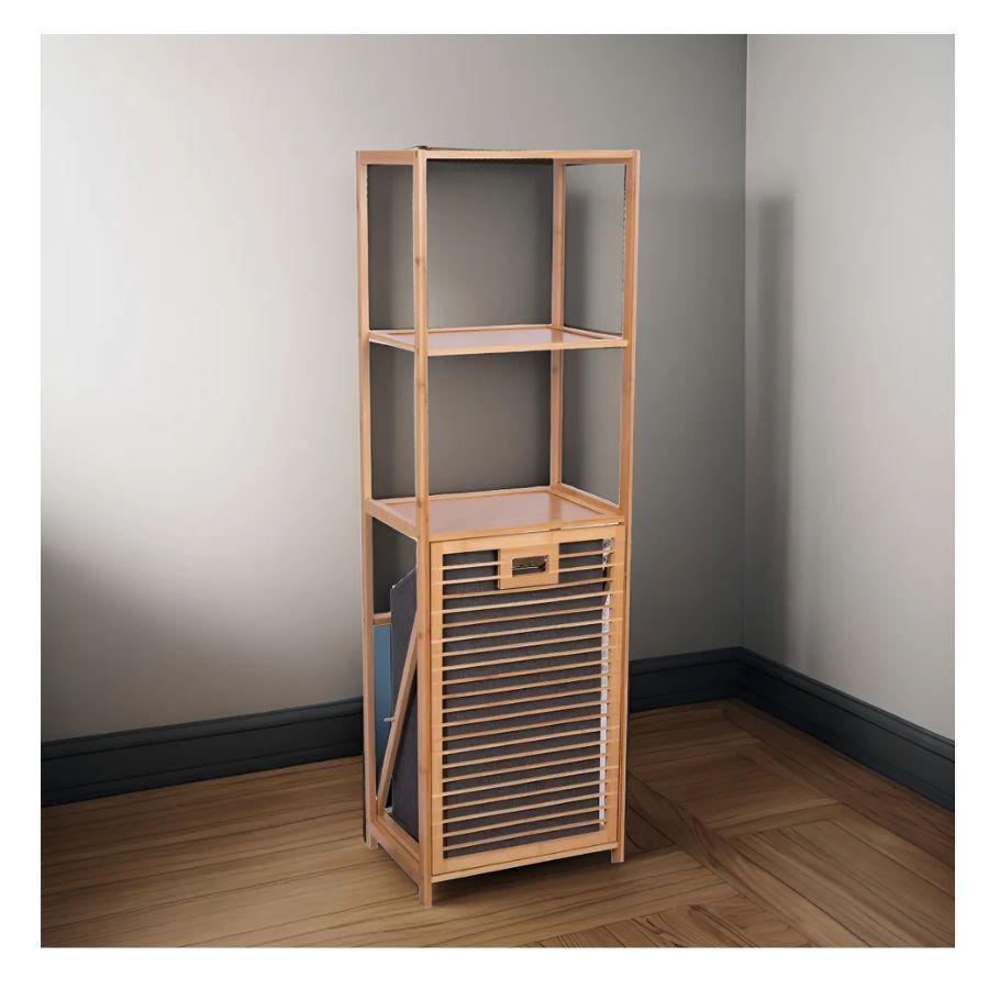 Estante Mueble De Bambu Organizador 3 Niveles Cesto -1