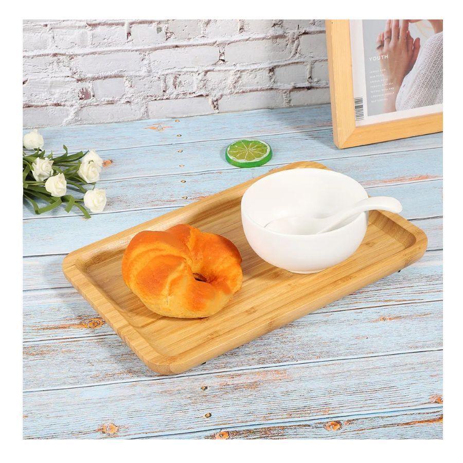Bandeja Decorativa de Madera Rectangular Adorno Multiuso-2