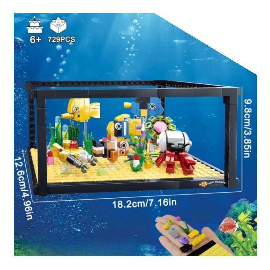 Set de Bloques de Construcción Acuario 729 Piezas-2