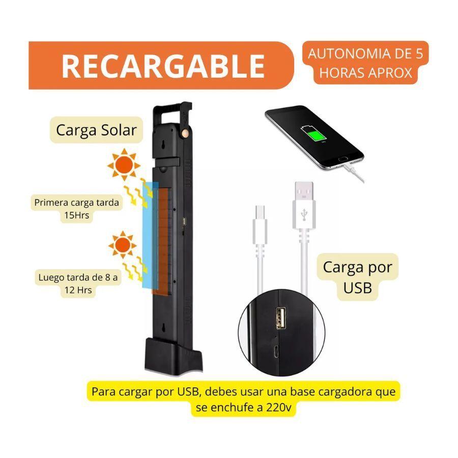 Lampara Solar Foco Luz Emergencia Recargable 39 Led Multiuso -6