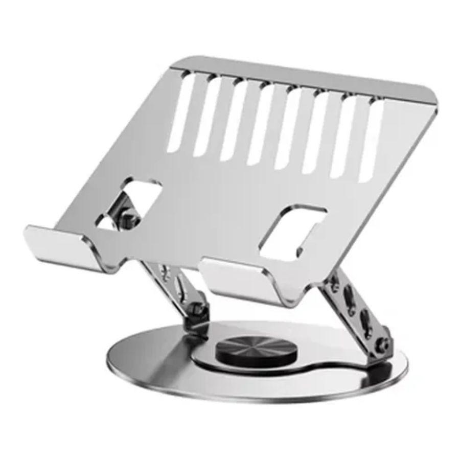 Soporte Para Tableta Portátil Aluminio Giratorio 360º Gris -0